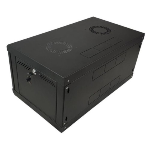 Шкаф настенный Eserver 4U 19" 600х350х284 (Ш*Г*В), стекло, чёрная (ES-Е435B)