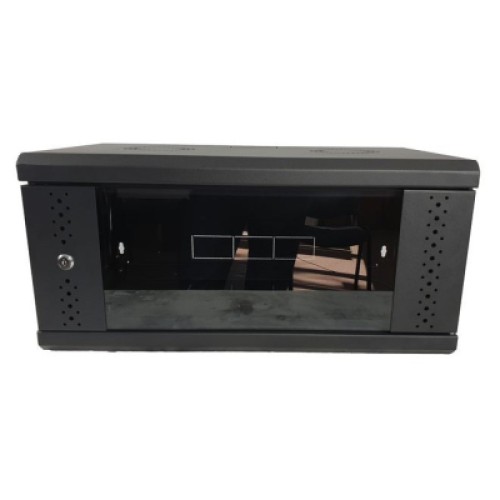 Шкаф настенный Eserver 4U 19" 600х350х284 (Ш*Г*В), стекло, чёрная (ES-Е435B)