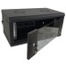 Шкаф настенный Eserver 4U 19" 600х350х284 (Ш*Г*В), стекло, чёрная (ES-Е435B)