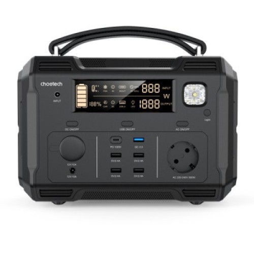 Зарядная станция Choetech BS004-EU-BK, 500W (BS004-EU-BK)