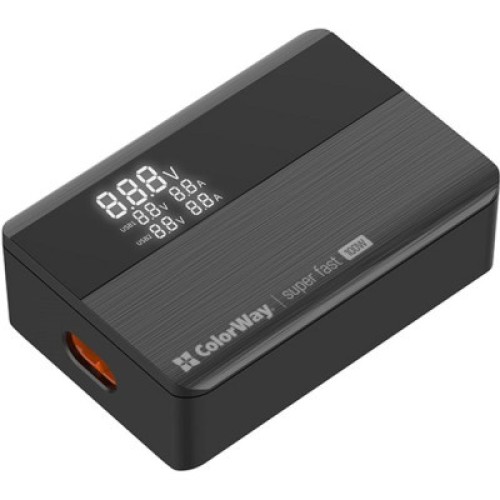 Зарядное устройство ColorWay Power Delivery GaN (2USB-A + 2USB TYPE-C) (100W) black (CW-CHS041PD-BK)
