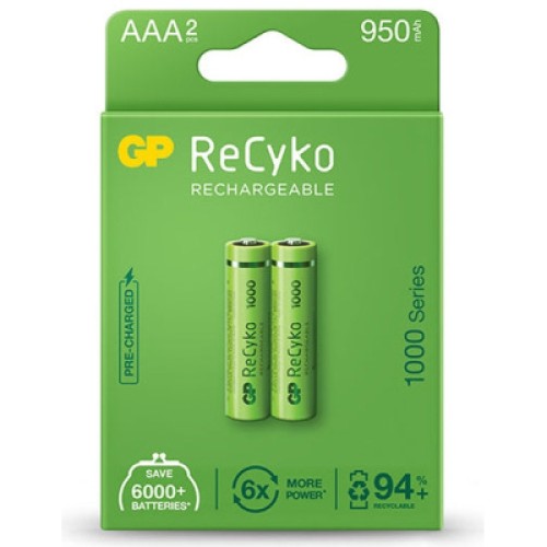Аккумулятор Gp AAA 100AAAHCE-EB2 ReCyko R03 950mAh * 2 (100AAAHCE / 4891199186554)