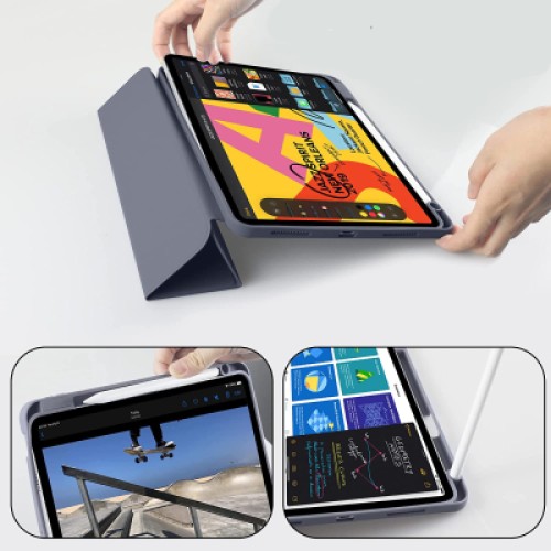 Чехол для планшета BeCover Tri Fold Soft TPU mount Apple Pencil Apple iPad Air 5 (2022) 10.9" Purple (708455)