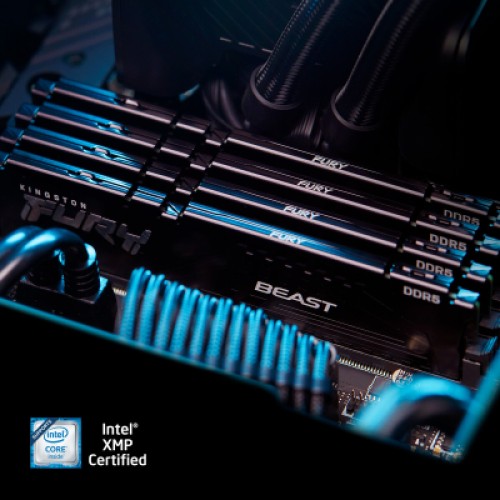 Модуль памяти для компьютера DDR5 64GB (2x32GB) 5200 MHz Beast Black Kingston Fury (ex.HyperX) (KF552C36BBEK2-64)