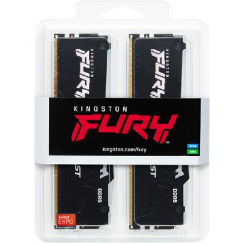Модуль памяти для компьютера DDR5 64GB (2x32GB) 5200 MHz Beast RGB EXPO Kingston Fury (ex.HyperX) (KF552C36BBEAK2-64)