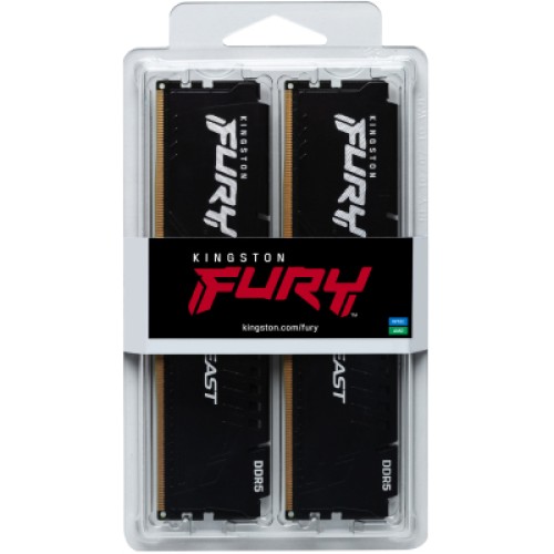 Модуль памяти для компьютера DDR5 64GB (2x32GB) 6000 MHz Beast Black XMP Kingston Fury (ex.HyperX) (KF560C40BBK2-64)