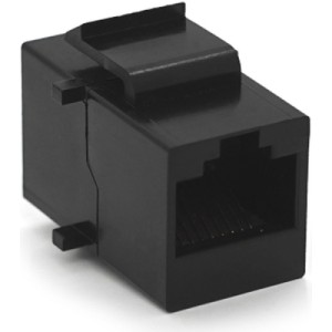 Модуль Keystone прохідний в рамку 1+1 RJ45 кат.5E UTP, Black Voltronic (30343)