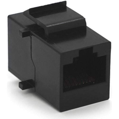 Модуль Keystone проходной в рамку 1+1 RJ45 кат.5E UTP, Black Voltronic (30343)