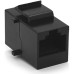 Модуль Keystone проходной в рамку 1+1 RJ45 кат.5E UTP, Black Voltronic (30343)