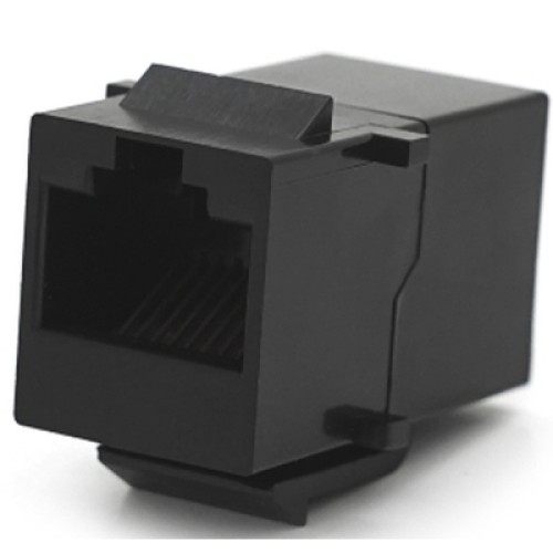 Модуль Keystone проходной в рамку 1+1 RJ45 кат.5E UTP, Black Voltronic (30343)