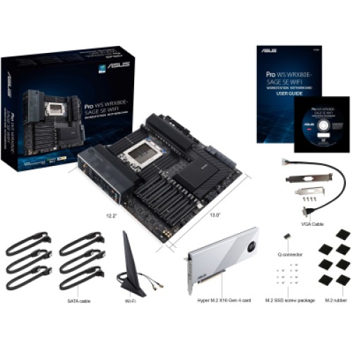 Серверная материнская плата ASUS PRO WS WRX80E-SAGE SE WIFI sWRX8 WRX80 8xDDR4 M.2 WiFi BT EATX (90MB1590-M0EAY0)