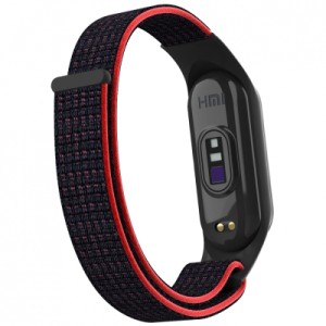 Ремешок для фитнес браслета Armorstandart нейлоновый для Xiaomi Mi Band 7/6/5/4 Black/Red (ARM67843)
