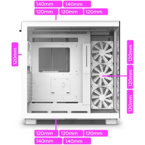 Корпус NZXT H9 Flow Edition White (CM-H91FW-01)