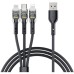 Дата кабель USB 2.0 AM to Lightning + Micro 5P + Type-C PD-B94th Black Proda (PD-B94th-BK)