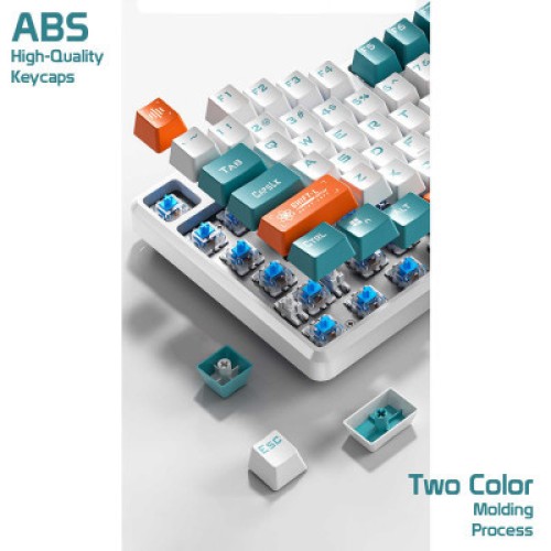 Клавиатура Aula F2088 PRO Plus 9 Orange Keys KRGD Blue USB UA White/Blue (6948391234908)