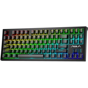 Клавіатура Aula F3032 Keycaps plus 21 Dark Yellow Keys KRGD Brown USB UA Black (6948391201740)