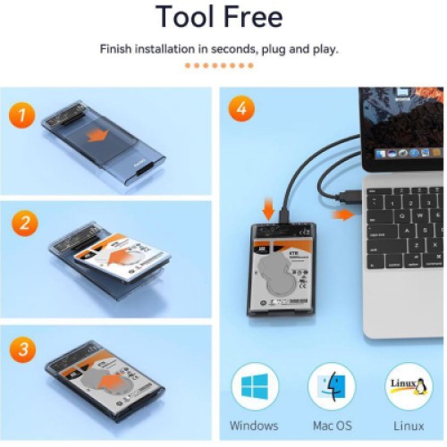 Карман внешний Maiwo 2.5" SATA/SSD HDD - USB3.1 Gen1 Type-C (K2510)