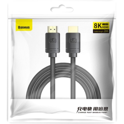 Кабель мультимедийный HDMI to HDMI 1.0m V2.1 Baseus (CAKGQ-J01) Кабель мультимедийный HDMI to HDMI 1.0m V2.1 Baseus (CAKGQ-J01)