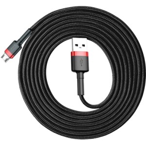 Дата кабель USB 2.0 AM to Micro 5P 3.0m 2A Red-Black Baseus (CAMKLF-H91)