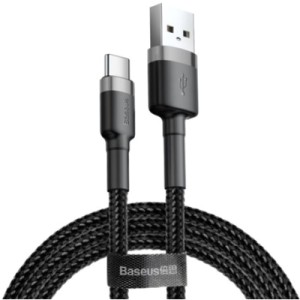 Дата кабель USB 2.0 AM to Type-C 3.0m 2A Gray-Black Baseus (CATKLF-UG1)
