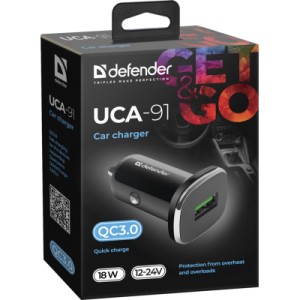 Зарядное устройство Defender 1xUSB 18W (USB-A) QC3.0 3А UCA-91 (83830)