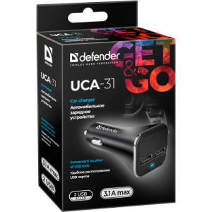 Зарядное устройство Defender 2xUSB 15W (2xUSB-A) UCA-31 5V/3.1A (83597)
