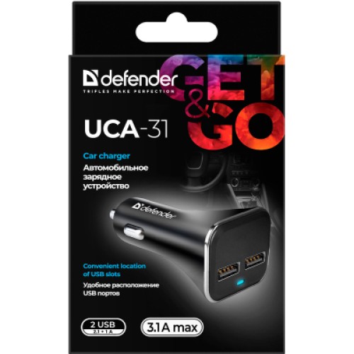 Зарядное устройство Defender 2xUSB 15W (2xUSB-A) UCA-31 5V/3.1A (83597)