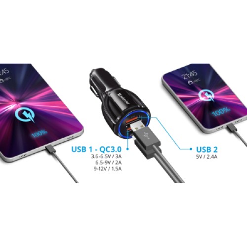 Зарядное устройство Defender 2xUSB 30W (2xUSB-A) QC3.0 3А UCA-100 (83833)