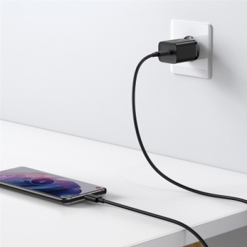 Зарядное устройство Baseus 1xUSB 25W (USB-C) + Cable Type-C black (TZCCSUP-L01)