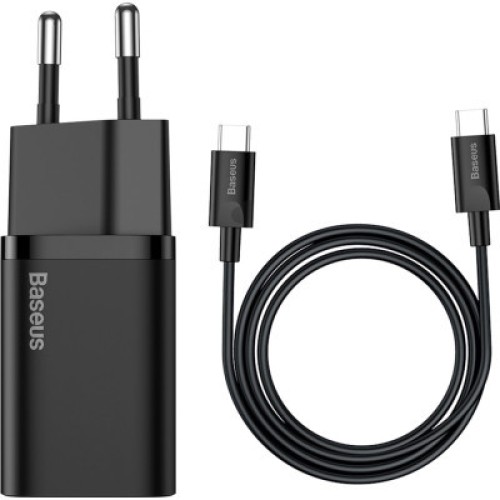Зарядное устройство Baseus 1xUSB 25W (USB-C) + Cable Type-C black (TZCCSUP-L01)