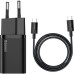 Зарядное устройство Baseus 1xUSB 25W (USB-C) + Cable Type-C black (TZCCSUP-L01)