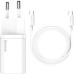 Зарядное устройство Baseus 1xUSB 25W (USB-C) + Cable Type-C white (TZCCSUP-L02)