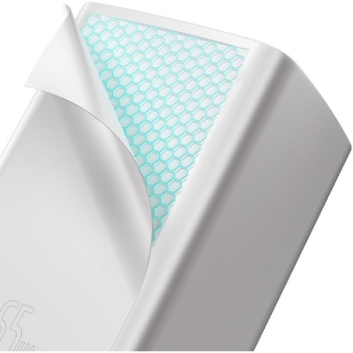 Зарядное устройство Baseus 2xUSB 65W GaN (USB-C+USB-A) white (CCGAN2L-B02)