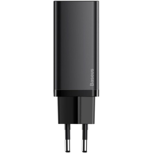 Зарядное устройство Baseus 2xUSB 65W GaN (USB-C+USB-A) black (CCGAN2L-B01)