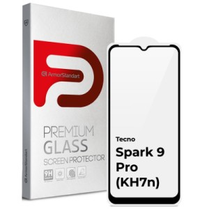Скло захисне Armorstandart Full Glue TECNO Spark 9 Pro (KH7n) Black (ARM64651)
