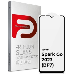Скло захисне Armorstandart Full Glue TECNO Spark Go 2023 (BF7) Black (ARM67167)