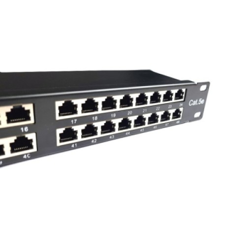 Патч-панель Eserver 19" 48хRJ-45 STP 1U cat. 5e с организатором кабеля (WT-2409-cat 5e)