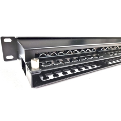 Патч-панель Eserver 19" 48хRJ-45 STP 1U cat. 5e с организатором кабеля (WT-2409-cat 5e)