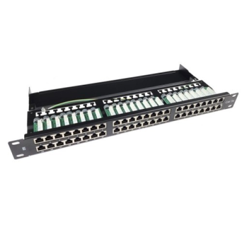 Патч-панель Eserver 19" 48хRJ-45 STP 1U cat. 5e с организатором кабеля (WT-2409-cat 5e)