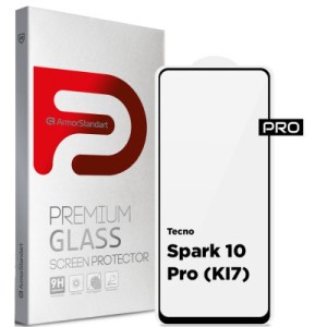 Стекло защитное Armorstandart Pro Tecno Spark 10 Pro (KI7) Black (ARM67795)