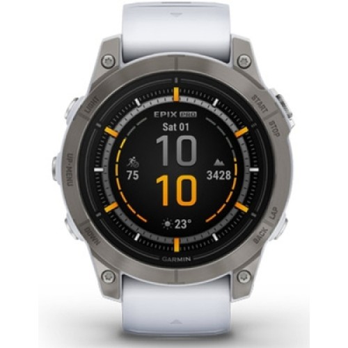 Смарт-годинник Garmin EPIX PRO (g2), 47, Saph, Ti Whitestone, GPS (010-02803-21)