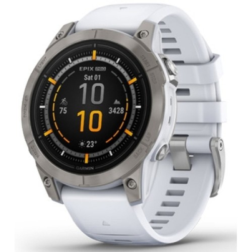 Смарт-годинник Garmin EPIX PRO (g2), 47, Saph, Ti Whitestone, GPS (010-02803-21)