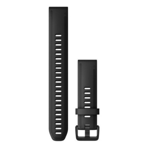 Ремешок для смарт-часов Garmin fenix 7S, 20mm QuickFit Black Silicone (010-13102-00)