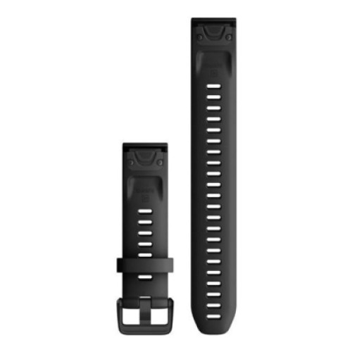 Ремешок для смарт-часов Garmin fenix 7S, 20mm QuickFit Black Silicone (010-13102-00)
