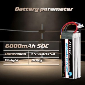 Аккумулятор для дрона HRB_ Lipo 6s 22.2V 6000mAh 50C XT60 (HR-6000MAH-6S-50C-XT60)