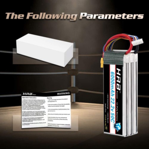 Аккумулятор для дрона HRB_ Lipo 6s 22.2V 6000mAh 50C XT60 (HR-6000MAH-6S-50C-XT60)
