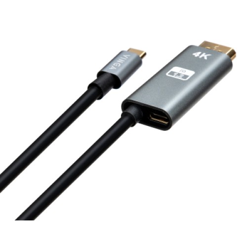 Кабель мультимедийный USB-C to DisplayPort 1.5m v1.2 4K60Hz PD 100W port Vinga (VCPVCCD1215PD)
