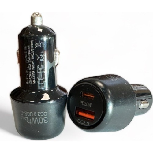 Зарядное устройство XoKo CQC-220 PD Type-C 30W/3A USB 3A Black (CQC-220-BK)
