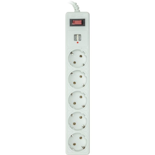 Сетевой фильтр питания PowerPlant 5м, 5 розеток, USB 2.1A (JY-1056U/5) (PPSA10M50S5U)
