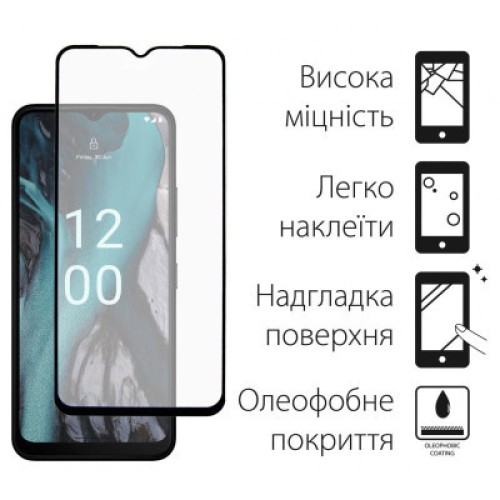 Стекло защитное Dengos Full Glue Nokia C22 (black) (TGFG-305)